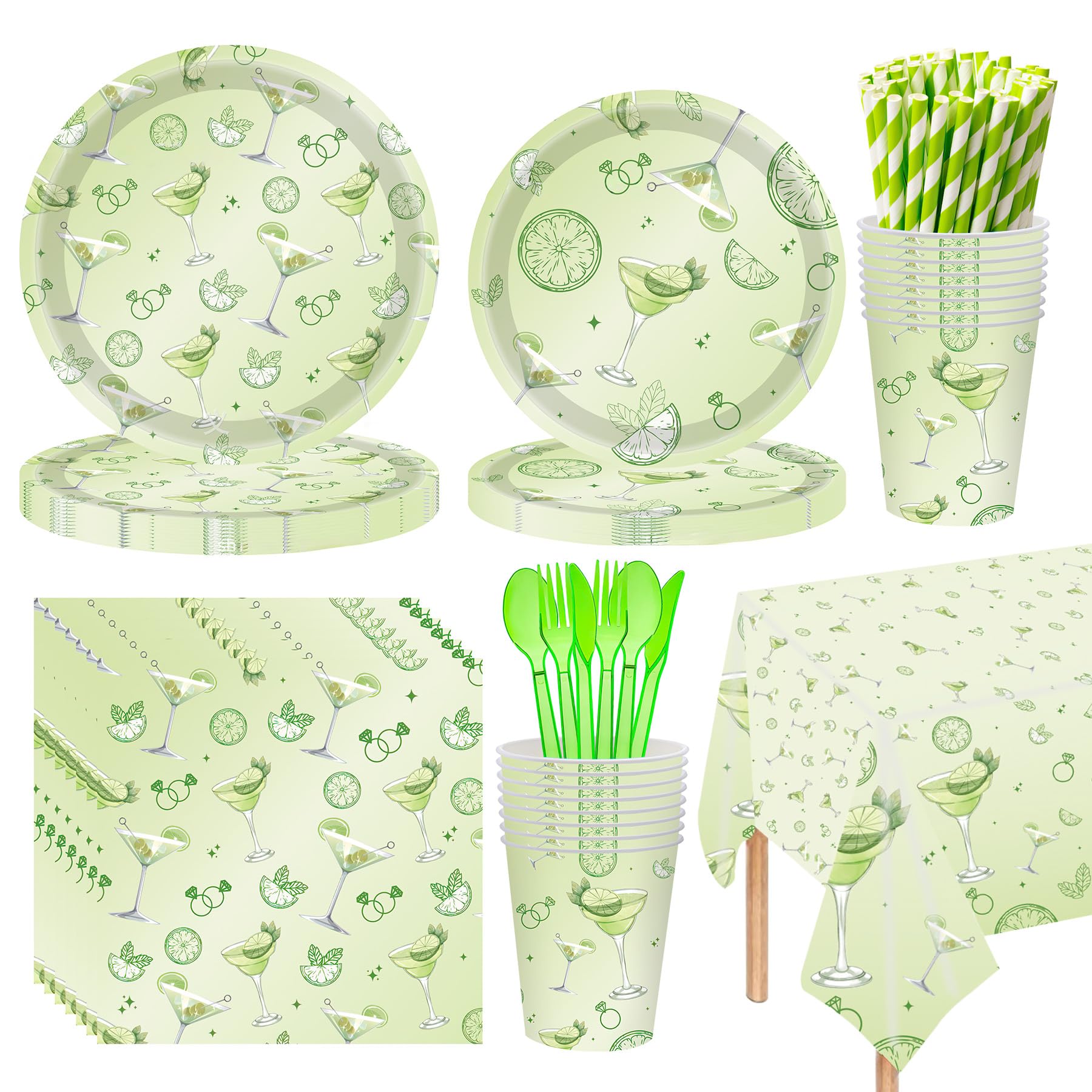 117-Piece Martini Party Supplies Set - Disposable Plates, Napkins & Cups for Birthday, Bachelorette, Bridal Shower & Cocktail Parties - Perfect for Themed Celebrations & Tini Bar Events