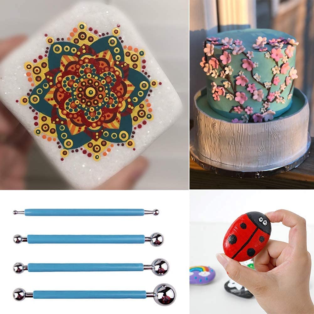 17pcs Complete Dot Mandala Nail Art Kit - Dotting & Marbleizing Tool Pen, Acrylic Twist Sticks, Wax Pencil for Nail Decoration, Stamping, Manicure & Cake Decorating DIY Supplies - Perfect for Salon, Home Use & Gift Giving