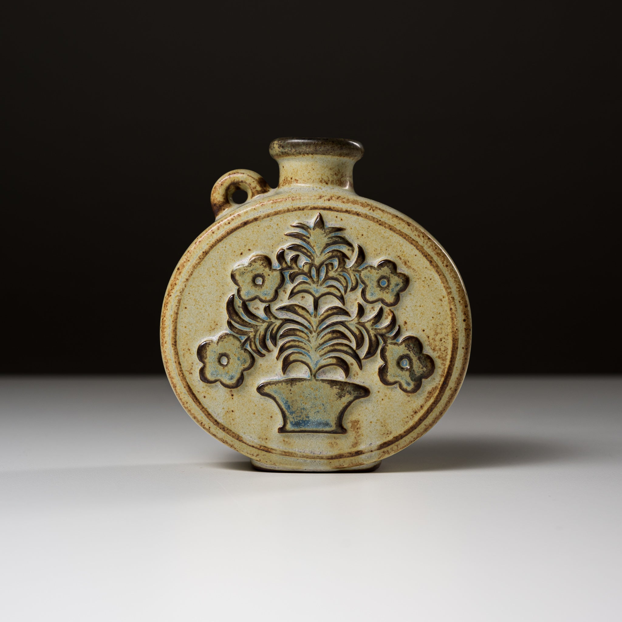 Seto Ware KASHIWA Round Vase - Handcrafted Japanese Ceramic Flower Vase for Home Decor, Wedding Centerpiece & Gift Idea