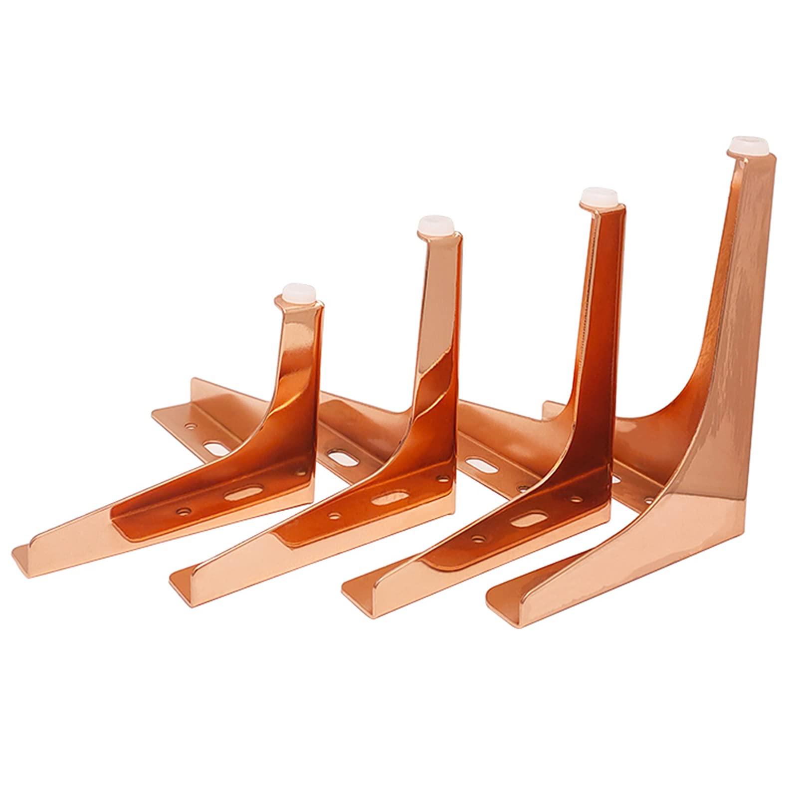 4 Pcs Rose Gold Metal Sofa Legs - Modern Diamond Triangle Furniture Feet for Cabinet, Cupboard, Chair, Coffee Table & Ottoman - 17cm Height with Screws - Perfect for Living Room, Bedroom & Office Decor