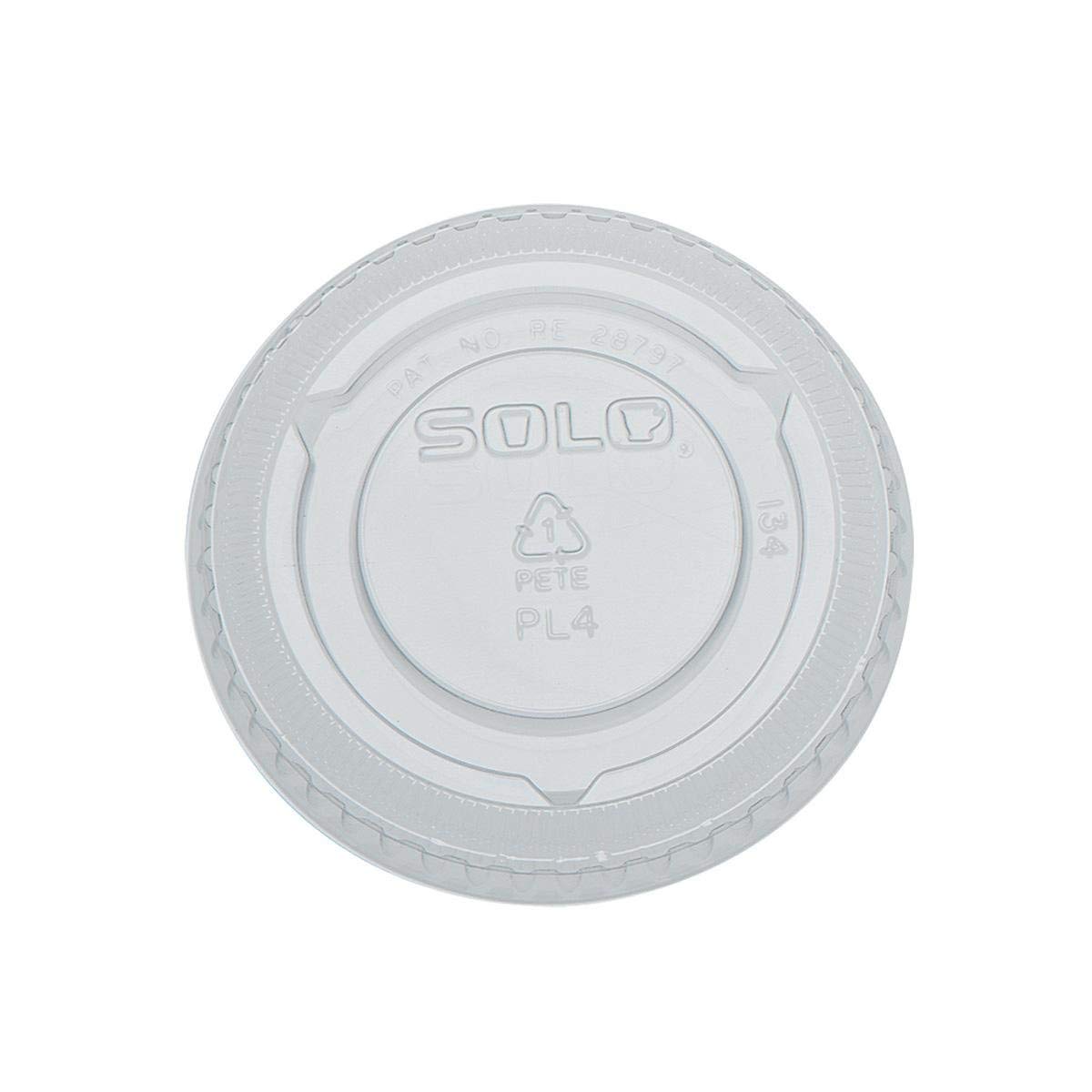 Solo PL4N Clear Plastic Portion Container Lids - 2500 Pack, Fits 3.25-5.5 oz Containers, 0.3