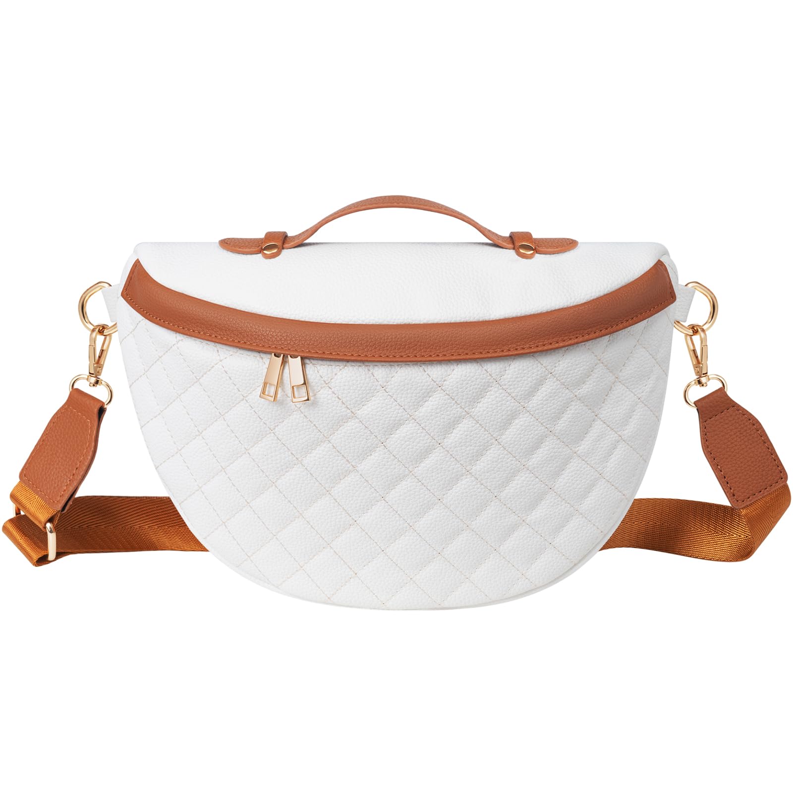 Beaulyn Vegan Leather Crossbody Bags for Women - Small Shoulder Handbag with Multi Pocket & Adjustable Strap, Checkered Fanny Pack Sling Bag Belt Bag for Girls and Ladies | Perfect for Travel, Shopping, and Everyday Use