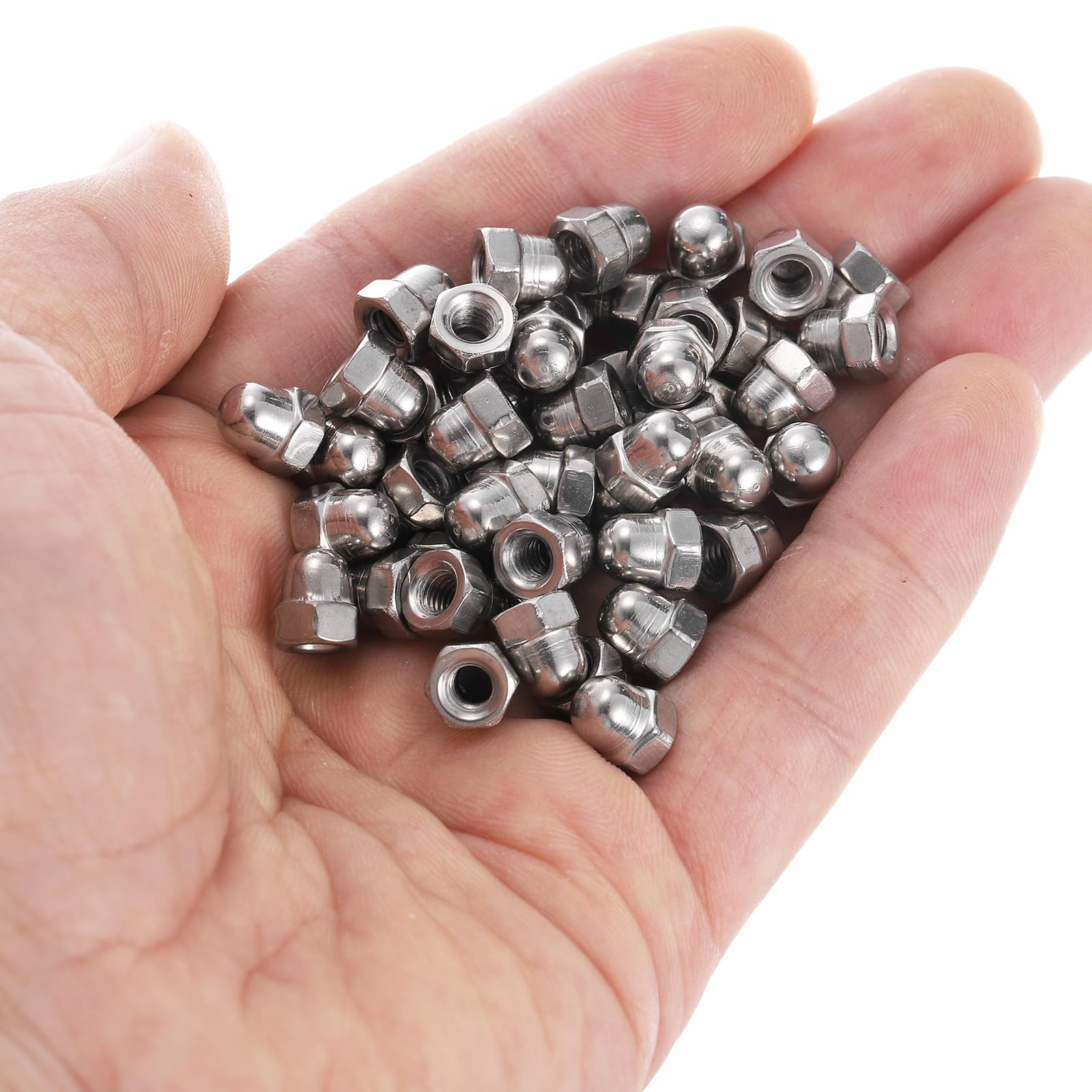 50Pcs 304 Stainless Steel M4x0.7 Acorn Cap Nuts - Dome Head Hex Nut for Bolt Cover, Rustproof Hardware Fasteners - Perfect for Furniture Assembly, Automotive Repair & DIY Projects