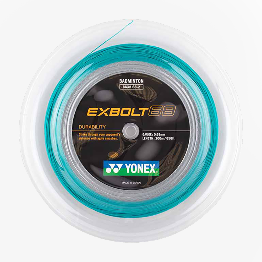 Yonex Exbolt 68 200m Badminton String (Turquoise) - High Performance Badminton Racket String for Professional Players - Perfect for Tournaments and Training Sessions