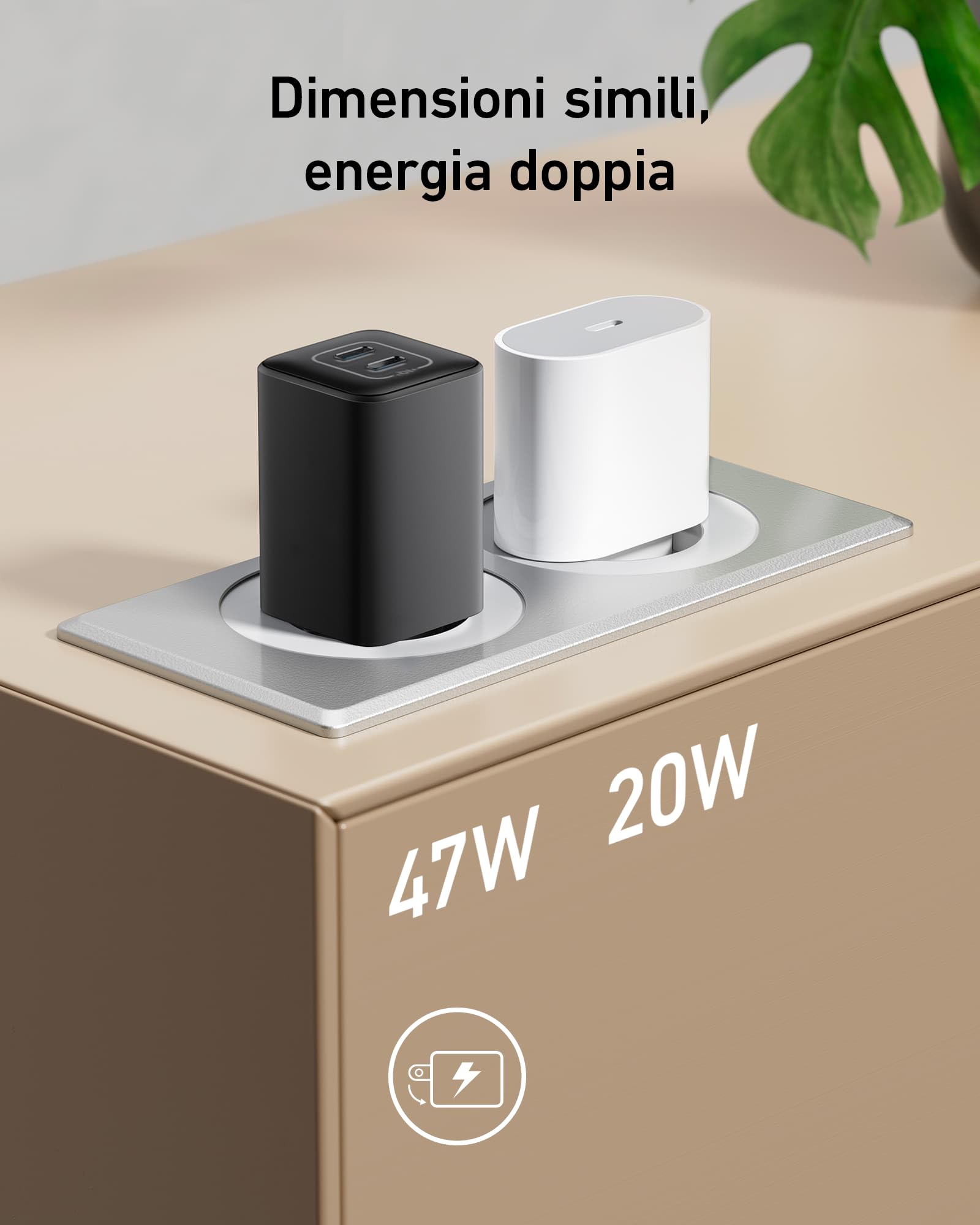 Anker 47W USB C GaN Fast Charger, 2-Port Compact Wall Charger for iPhone 14/14 Plus/14 Pro Max/13, Samsung Galaxy, Google Pixel 4/3, iPad/iPad Mini - Perfect for Travel, Home & Office (Cable Not Included)