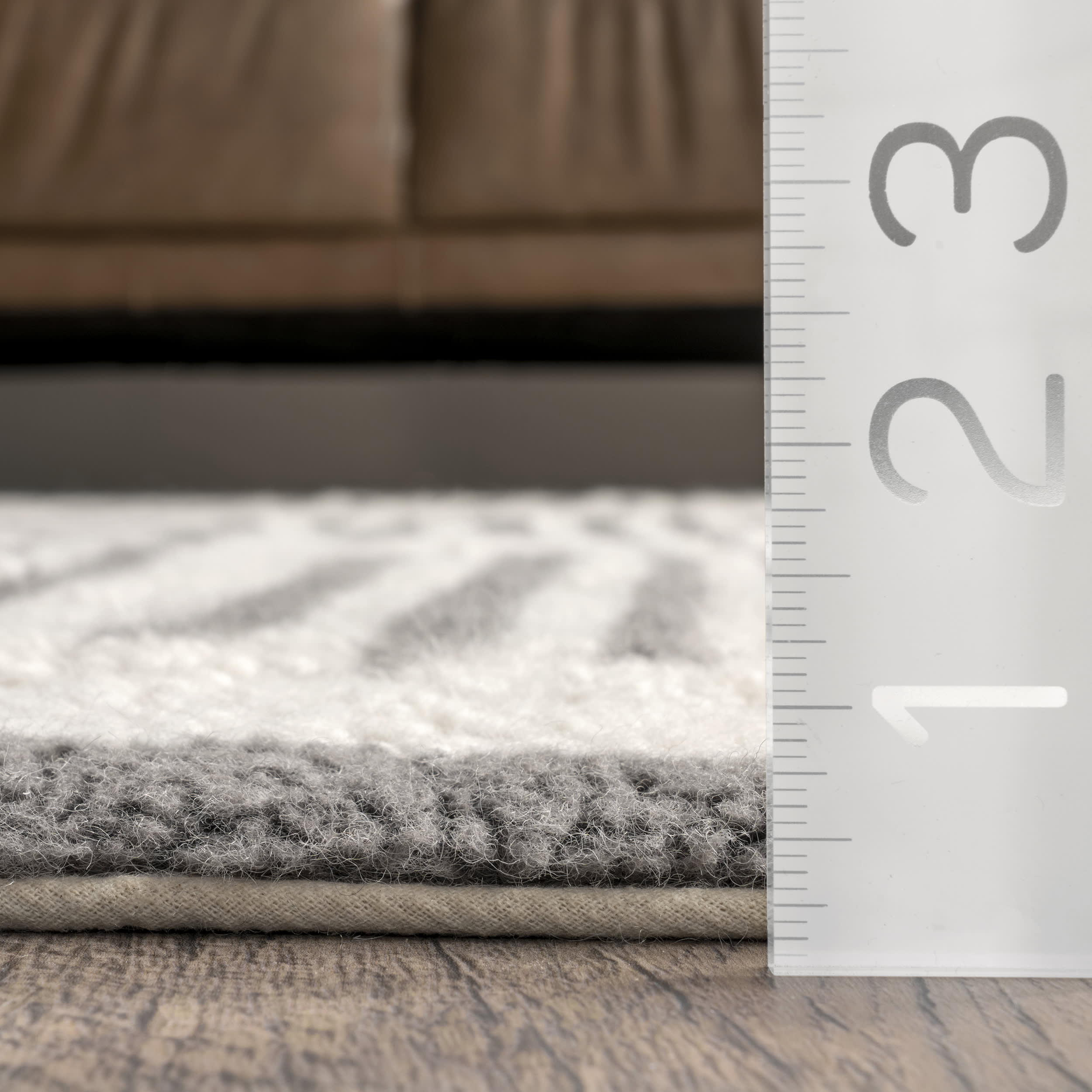 Addison Wool Pinstripe Washable Rug | Ivory | Soft & Durable Area Rug for Living Room, Bedroom, or Office