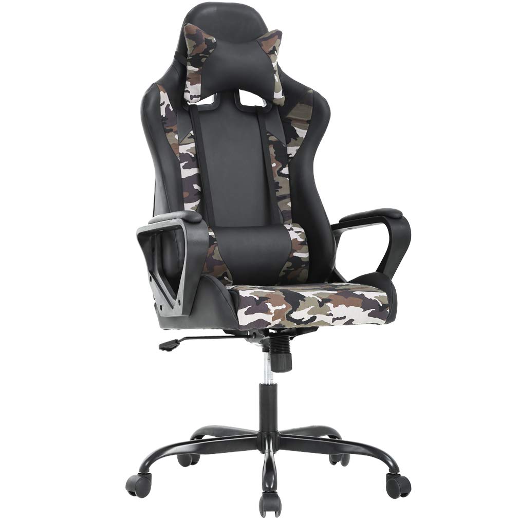 Ergonomic Office Gaming Chair with Lumbar Support - Adjustable Swivel Rolling Computer Desk Chair for Home & Work Use