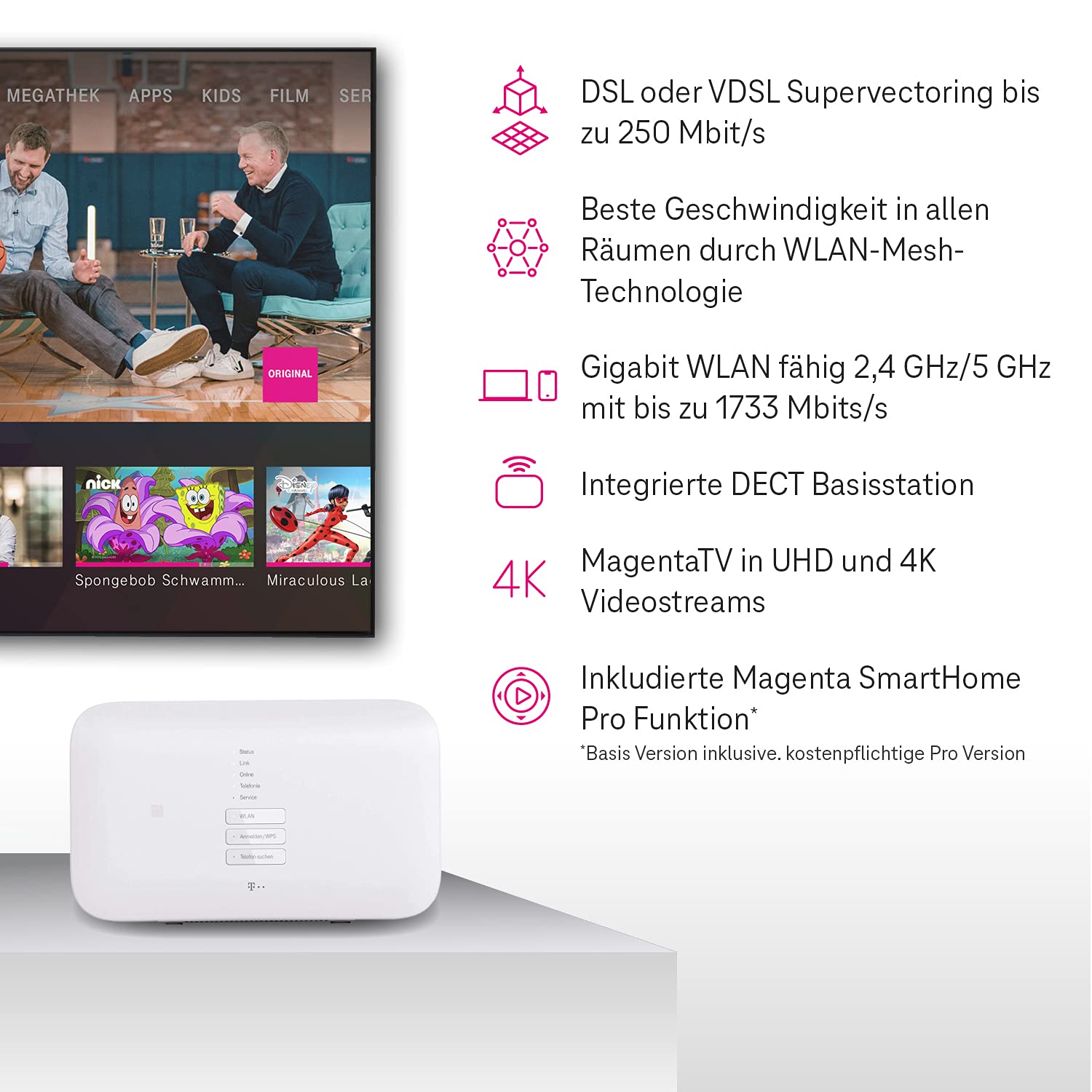 Deutsche Telekom WLAN Speedport Smart 3 Router for SuperVectoring | Dual Band WiFi | Certified Refurbished (B-Ware) | High-Speed Internet for Home & Office Use