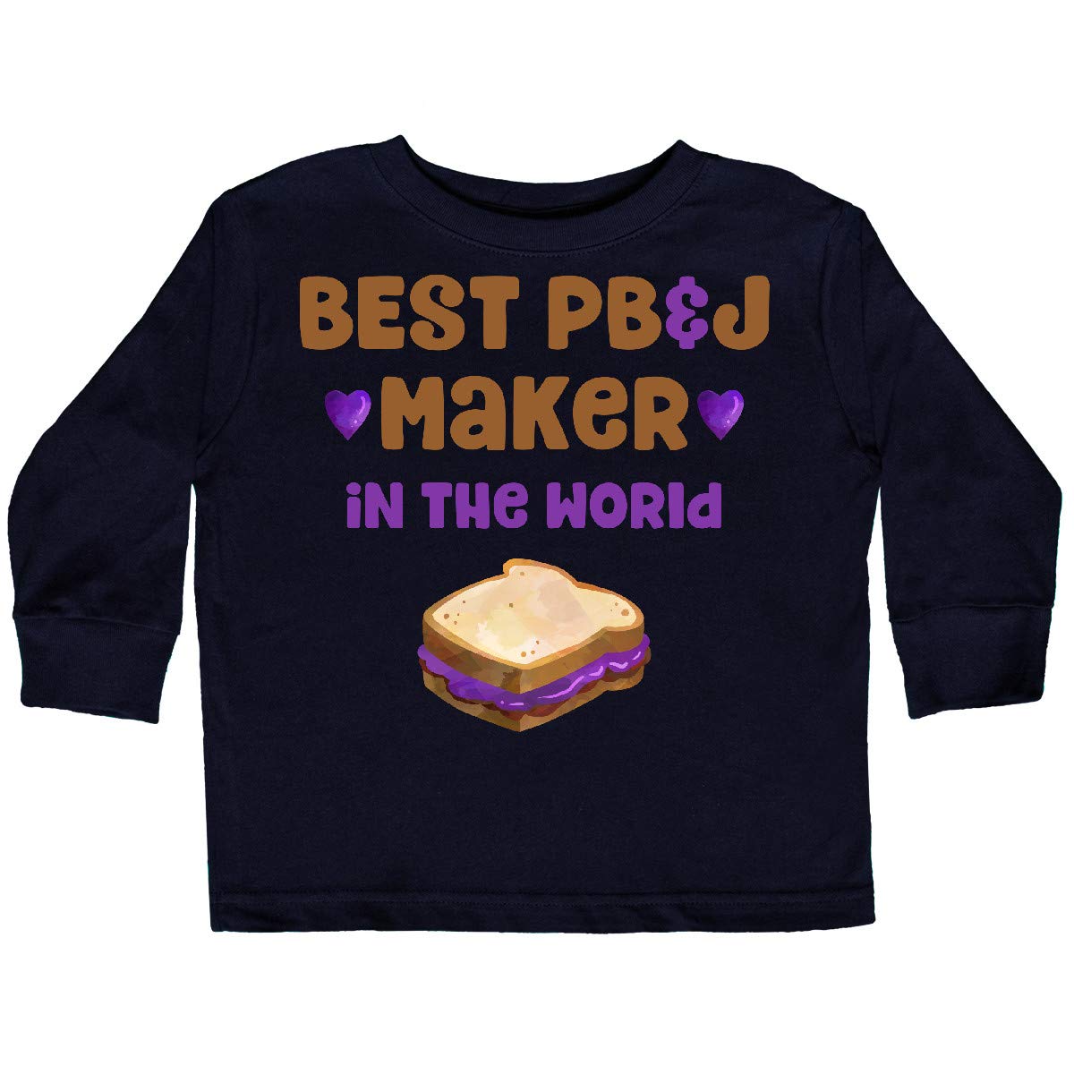 Inktastic World's Best PBJ Maker Toddler Long Sleeve T-Shirt - Cute Graphic Tee for Kids, Boys & Girls - Perfect for Playdates, School & Family Outings