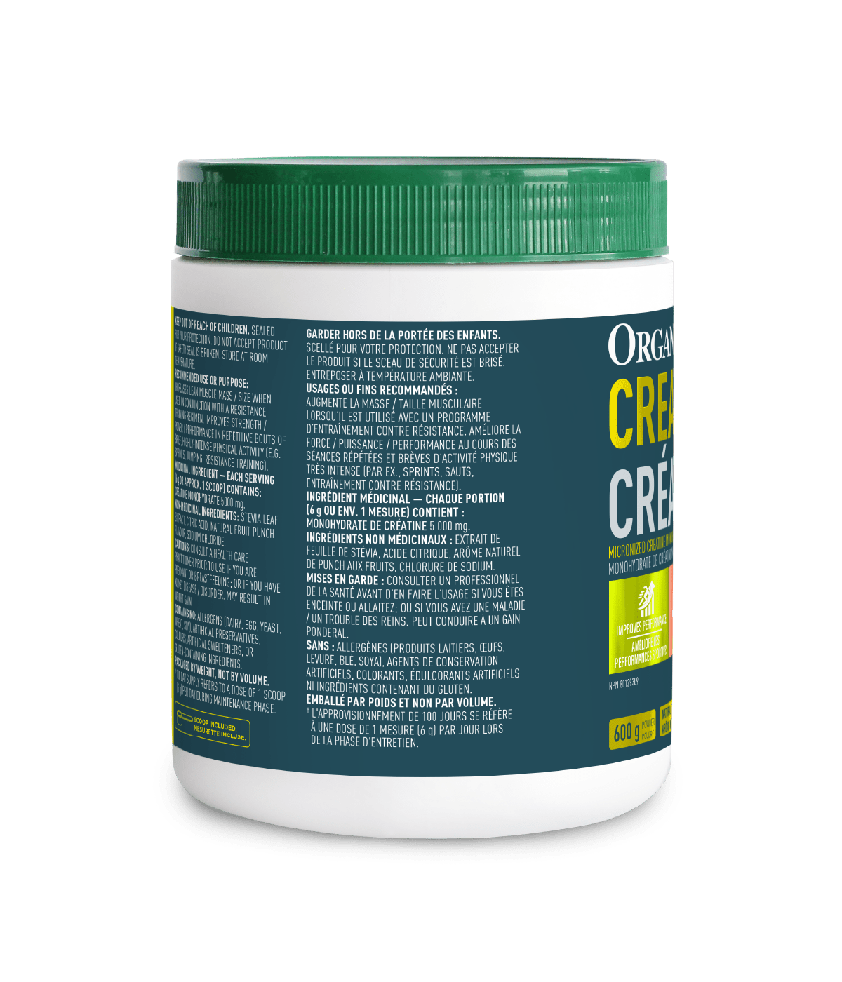 Best Creatine Powder - Fruit Punch Flavor for Muscle Growth & Recovery | Pre & Post Workout Supplement for Athletes & Bodybuilders