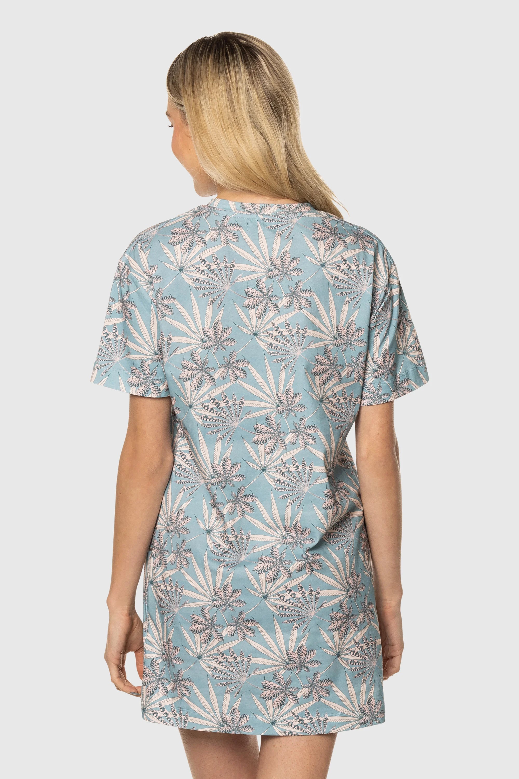 Women's Tee Dress with Speckle Print - Casual Summer T-Shirt Dress for Beach, Vacation & Everyday Wear