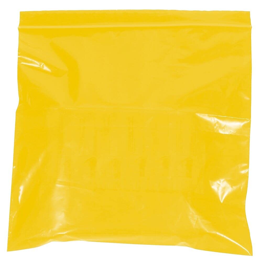 Aviditi 9 x 12 Inch 2 Mil Yellow Reclosable Poly Bags - Resealable Plastic Bags for Food Storage, Crafts, Retail Packaging & Organizing Small Items