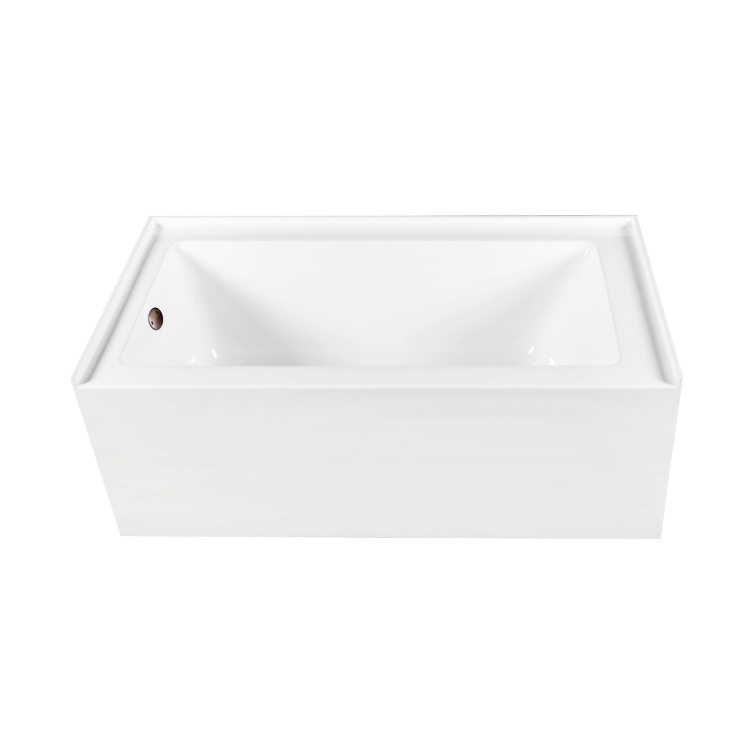 Aqua Eden 66-Inch Acrylic Rectangular 3-Wall Alcove Bathtub Combo with Waste & Overflow Drain - Glossy White/Oil Rubbed Bronze (Left Hand Drain) | Freestanding Soaking Tub for Modern Bathrooms, Spa-Like Relaxation at Home