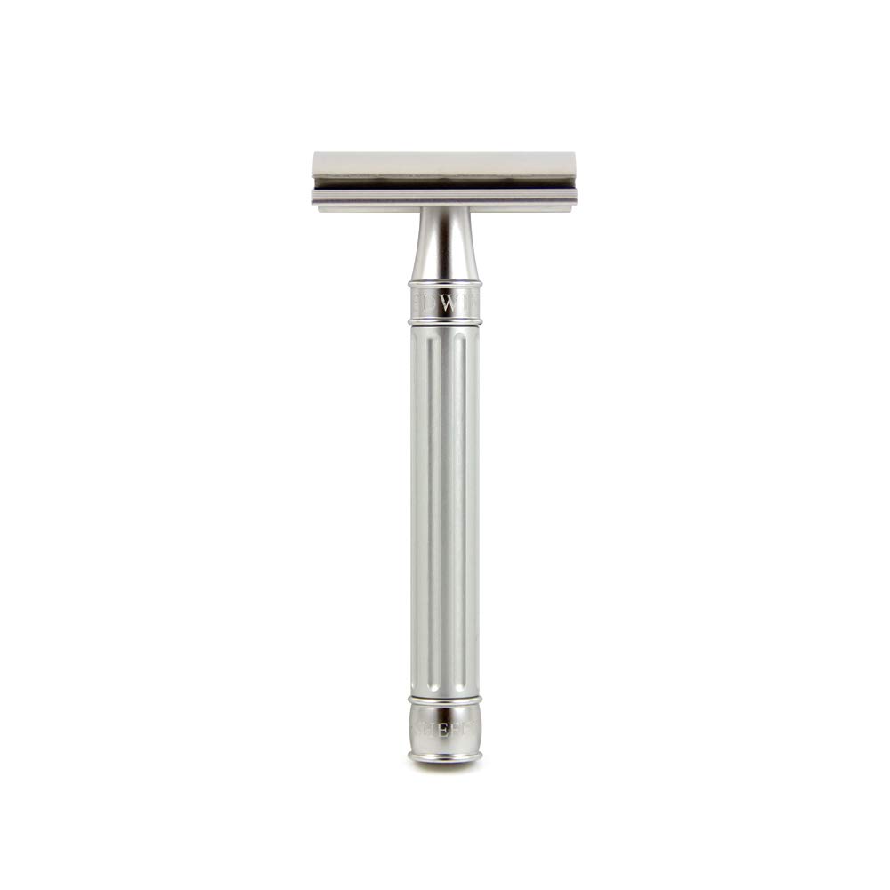 Edwin Jagger 3ONE6 Stainless Steel Safety Razor for Men - Premium Silver Shaving Razor with Close Shave - Perfect for Wet Shaving, Travel & Gift Giving