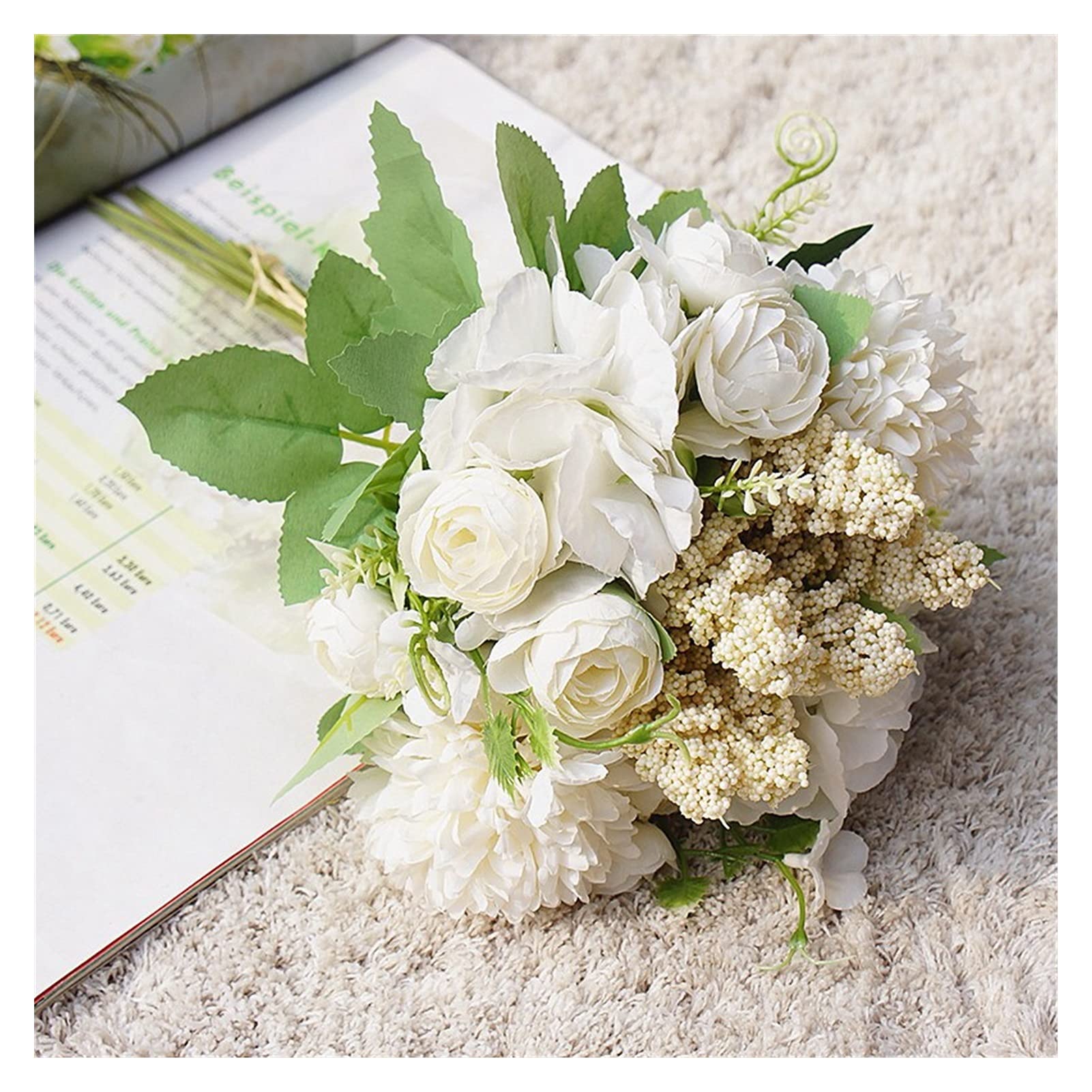 Comedy 1 Bundle Wedding Bouquet Set - Artificial Flowers for Bride & Bridesmaids, Home Decor Vase, Scrapbooking Accessories (Color 2) - Perfect for Weddings, Home Decor, DIY Crafts & Photo Props
