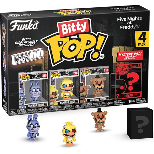 Bitty Pop! Five Nights at Freddy's Nightmare Collectible Figures (4 Pack Random) - Perfect for FNAF Fans, Horror Game Collectors & Office Desk Decor