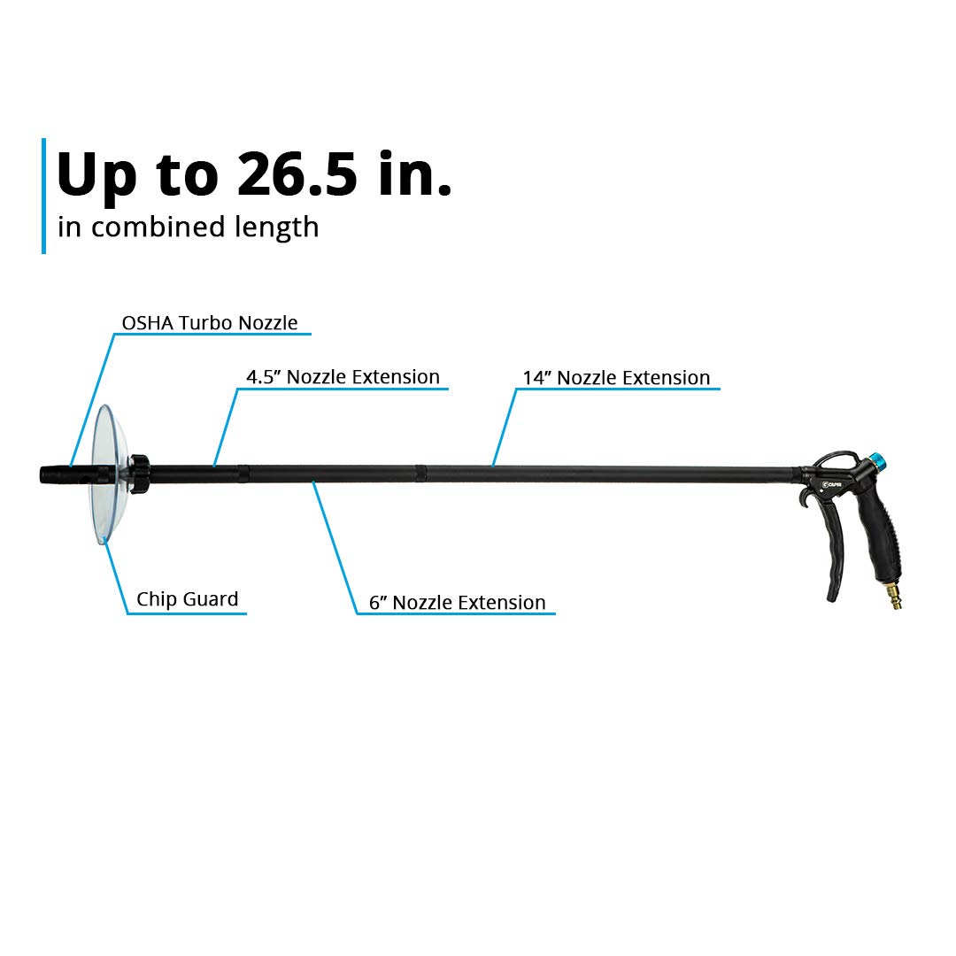Capri Tools CP21350MT High Performance Air Blow Gun Master Set - Professional Pneumatic Air Duster for Cleaning Dust, Debris & Workshop Maintenance - Ideal for Automotive, Woodworking & DIY Projects