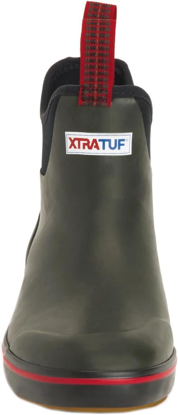 Xtratuf Men's 6 Inch Ankle Deck Boots - Waterproof Rubber Work Boots for Fishing, Boating & Outdoor Activities - Non-Slip Comfortable Deck Shoes for Men
