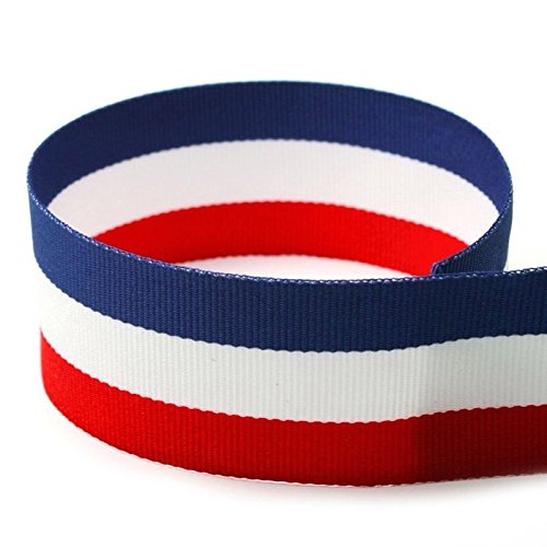 Red, White, Blue Stripe Grosgrain Ribbon