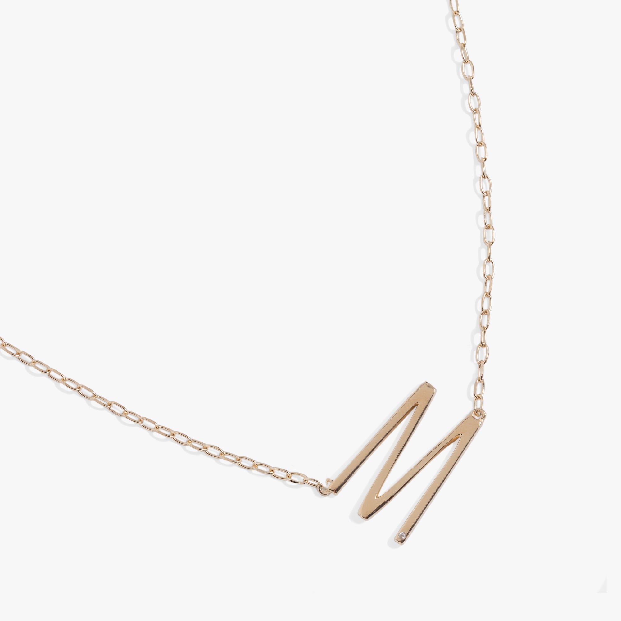 Initial M Precious Elongated Necklace - Elegant Personalized Jewelry for Women, Perfect for Gifts, Anniversaries & Special Occasions