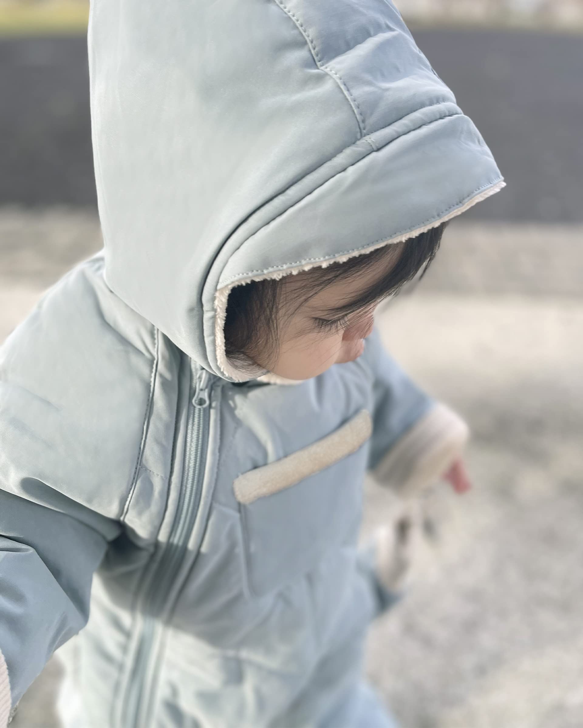 7AM Enfant Baby Jumpsuit Coat - Warm Winter Snowsuit with Hood & Gloves | Water Repellent Zippered Down Jumpsuit for Infants | Perfect for Outdoor Play, Snow Days & Cold Weather Protection