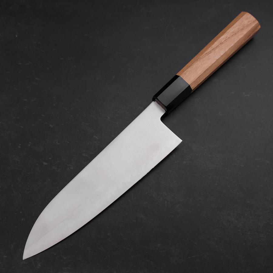 Premium Santoku SG2 Japanese Chef Knife 180mm - Polished Buffalo Zelkova Handle - Perfect for Slicing, Dicing & Chopping Vegetables, Meat & Fish