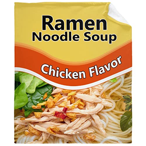 Custom Personalized Ramen Chicken Flavor Throw Blanket with Name - 120x90 Inch Large Soft Fleece Blanket for Kids, Adults & Family - Unique Gift for Birthday, Anniversary & Home Decor (Cozy Couch, Bed & Movie Nights)