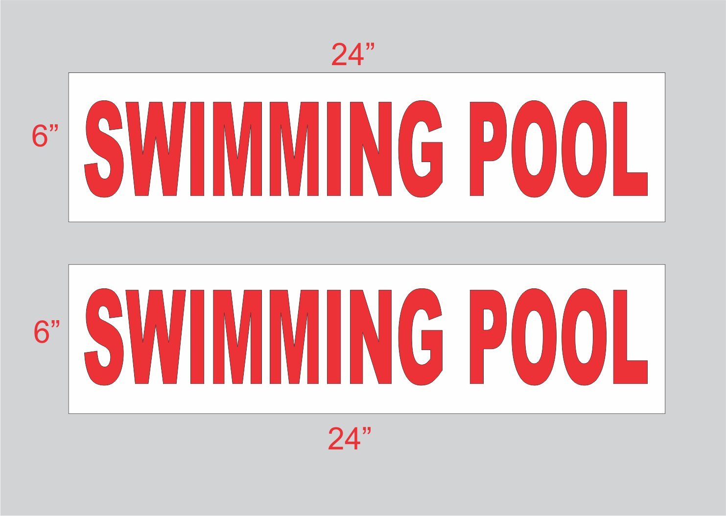 2-6x24 Double Sided Red Swimming Pool Real Estate Rider Sign - Perfect for Backyard Pools, Open Houses & Property Listings