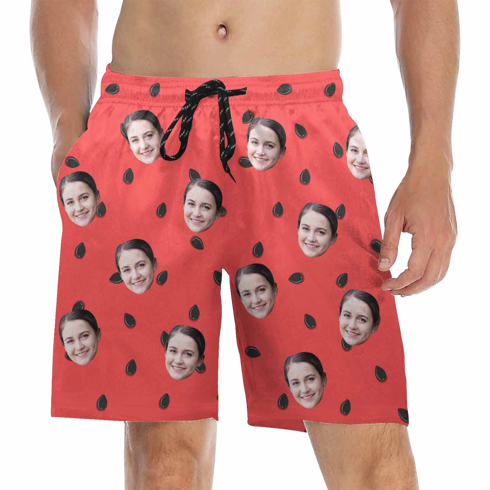 Custom Face Print Men's Swim Shorts - Personalized Beach Shorts with Photo for Men & Women - Funny Birthday Gift Idea - Perfect for Pool Parties, Beach Vacations & Summer Outings