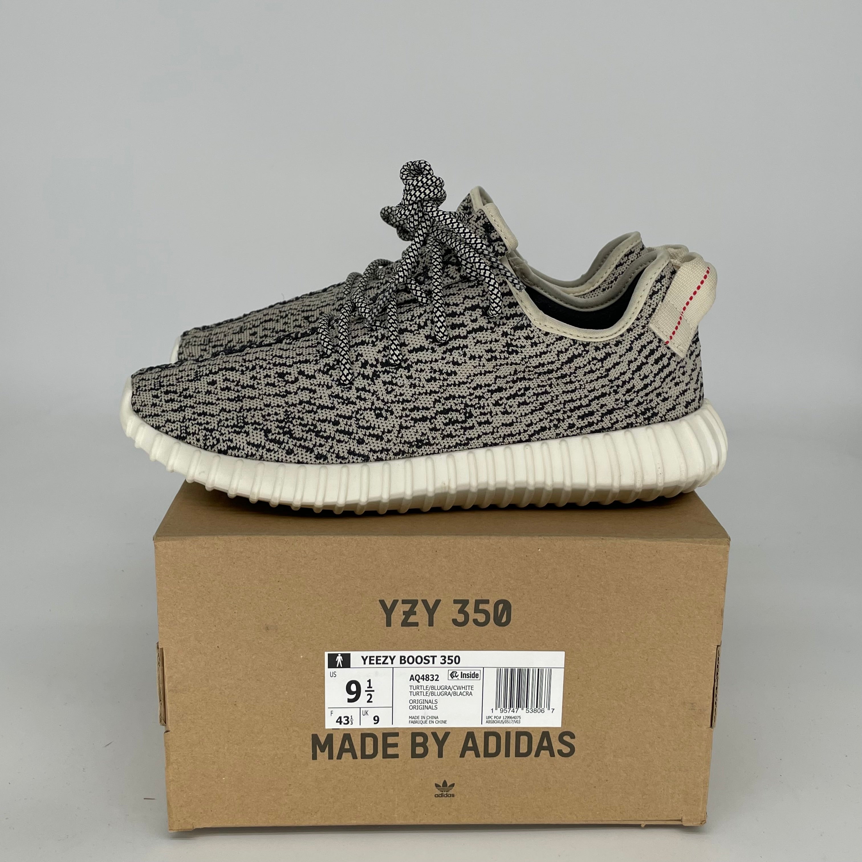Adidas Yeezy Boost 350 V2 Turtle Dove Sneakers - Men's Size 9.5 (AQ4832) | Comfortable Running Shoes for Casual Wear & Gym Workouts