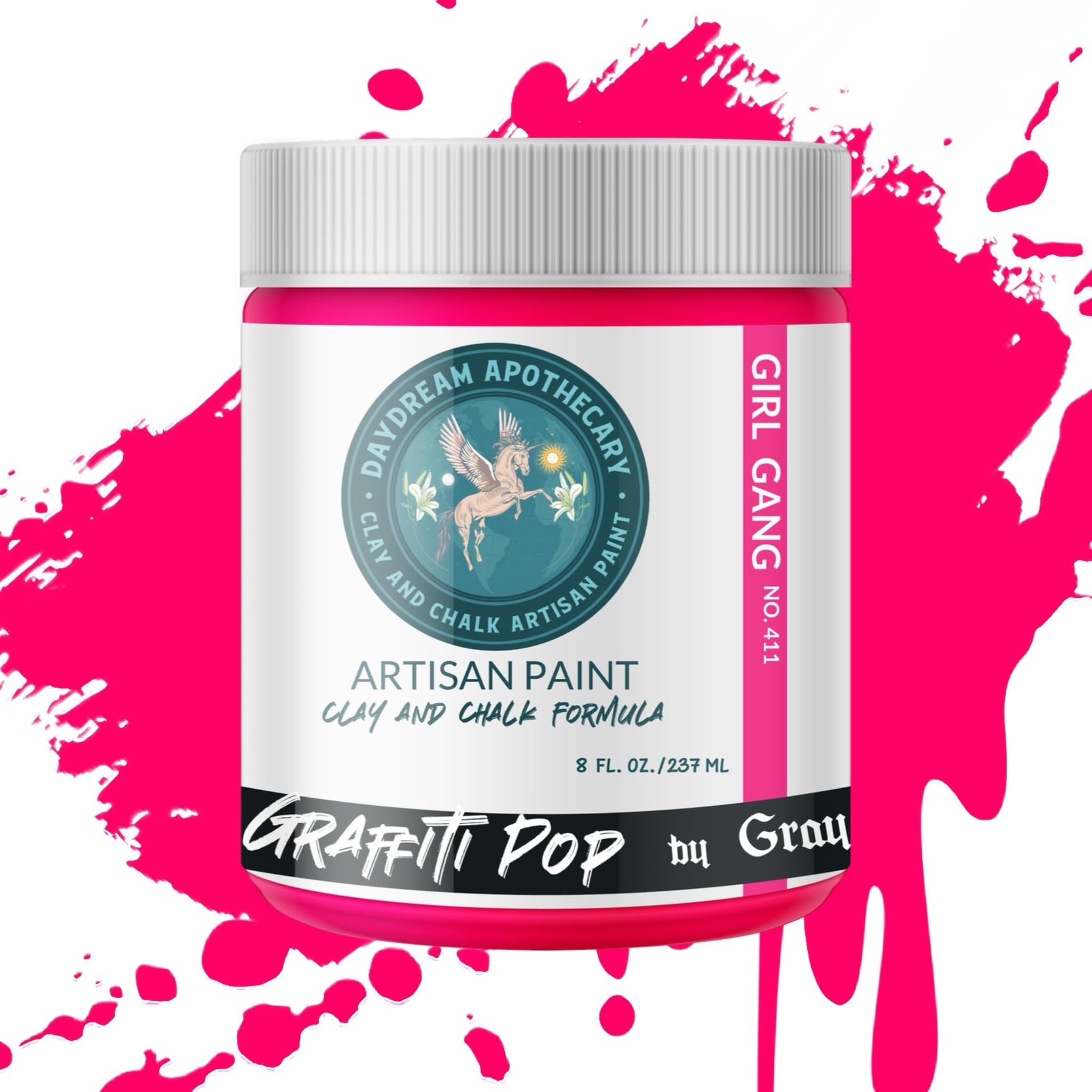 Premium Matte Hot Pink Chalk & Clay Paint for Furniture - 8oz | Non-Toxic DIY Wood Paint for Home Décor, Artists & Crafters | Perfect for Upcycling, Shabby Chic Projects & Creative Painting