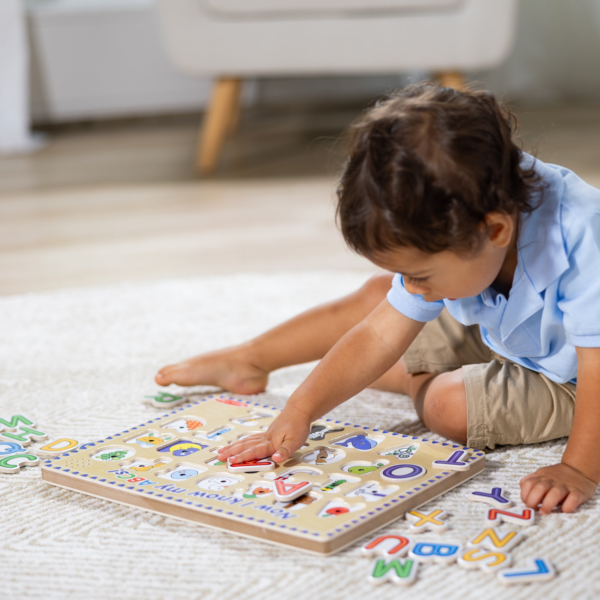 Alphabet Sound Puzzle - 26 Piece Wooden ABC Learning Toy for Toddlers & Preschoolers - Perfect for Early Childhood Education & Montessori Classrooms