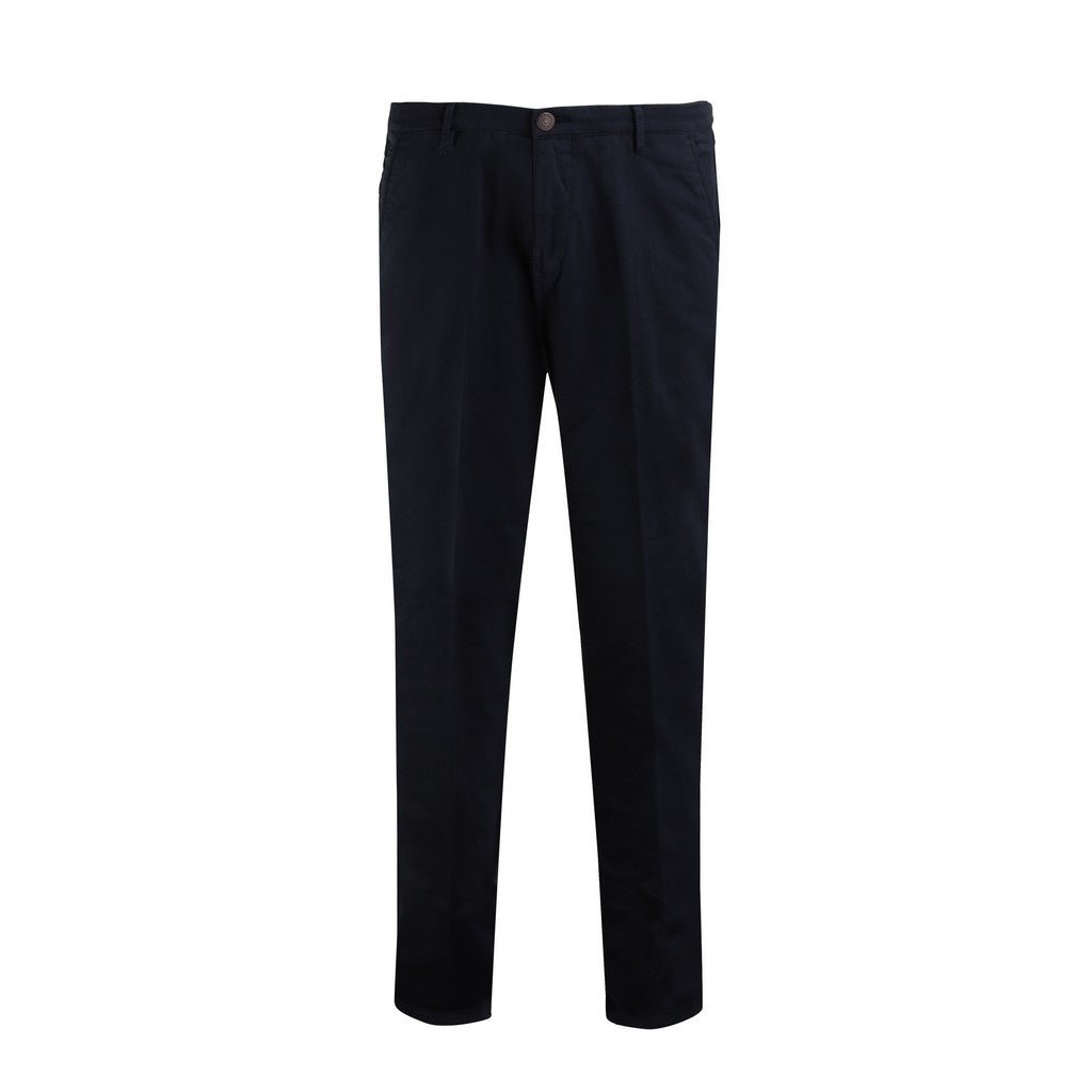 FRADI Men's Stretch Fleece Cotton Chino Pants - Comfortable & Stylish Navy Blue Casual Trousers for Work, Travel & Everyday Wear