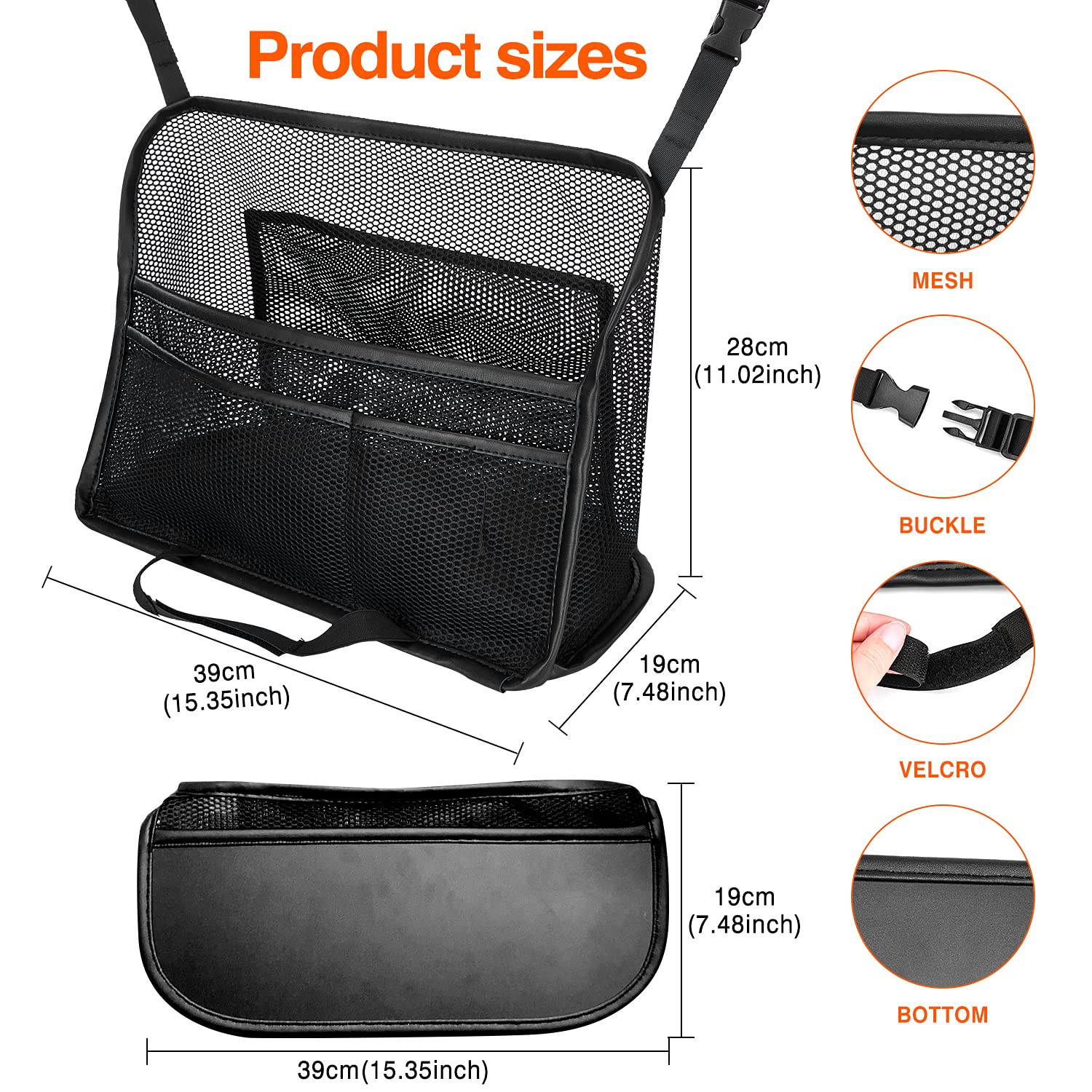 Car Net Pocket Handbag Holder - Premium Car Purse Organizer with Storage for Seats, Acts as a Safety Barrier, Perfect for Daily Commute and Road Trips