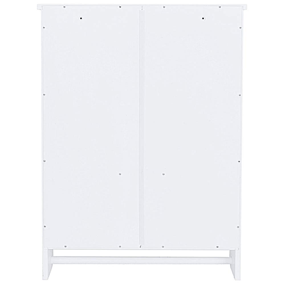 White Over The Toilet Storage Cabinet - 2 Door Bathroom Wall Cabinet with Towel Bar, Space Saving Medicine & Kitchen Organizer for Bathroom, Bedroom or Laundry Room