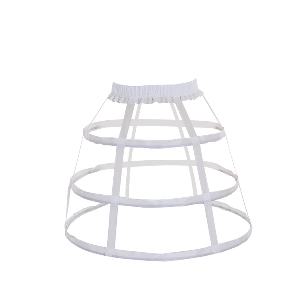 DUNHAO COS Women's Crinoline Wedding Petticoat Underskirt - 3 Hoop Cage Skirt for Bridal Gowns, Prom Dresses & Formal Occasions - One Size Fits Most
