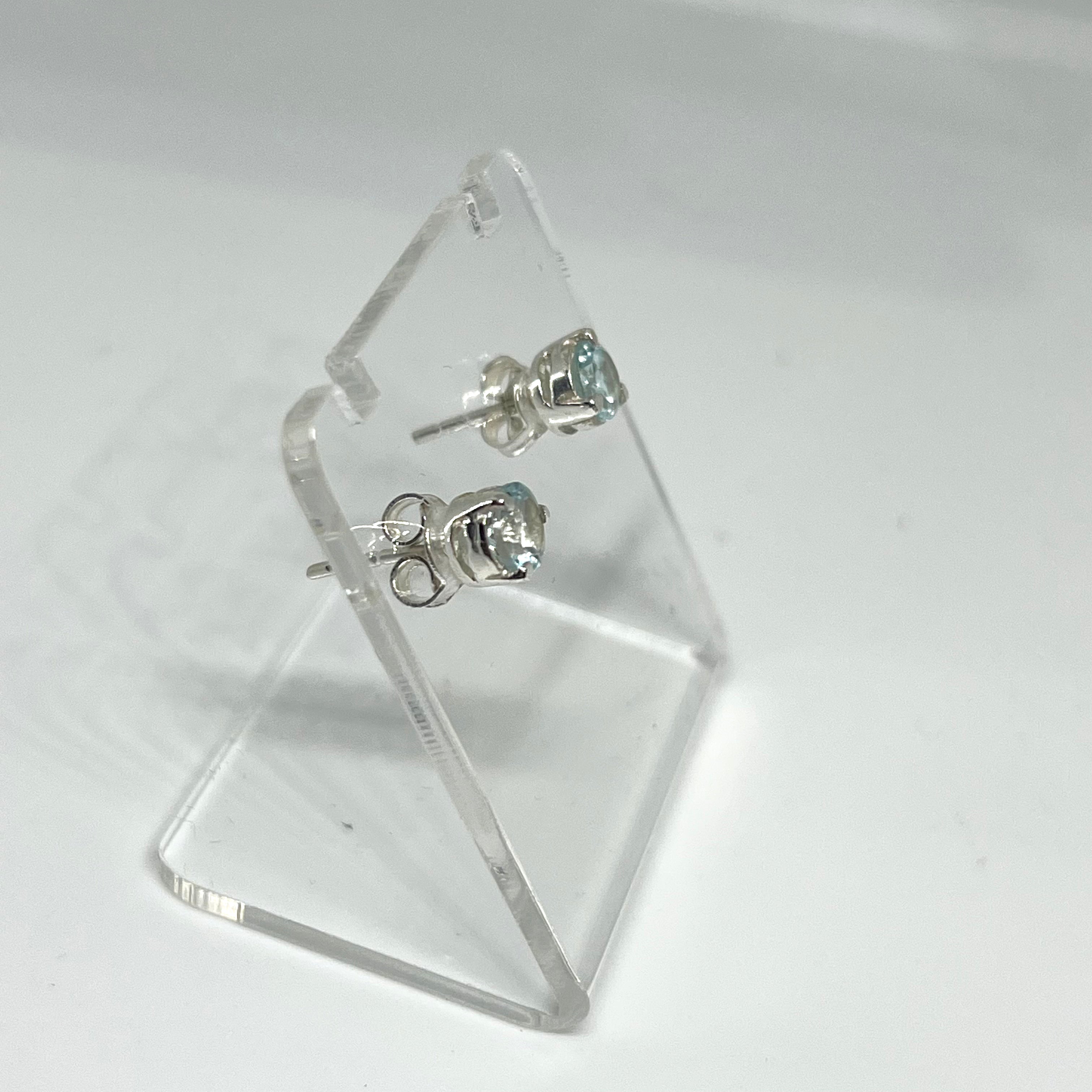 5mm Round Faceted Gemstone Stud Earrings - 3 Prong Set (PSE005) | Elegant & Durable for Daily Wear, Parties & Gifts