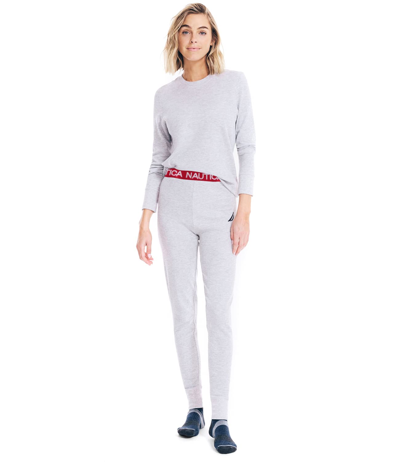 Nautica Women's Thermal Underwear Set - Long Sleeve Waffle Knit Base Layer for Cold Weather - Perfect for Skiing, Hiking & Winter Outdoor Activities