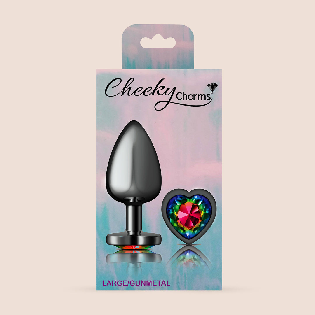 Cheeky Charms Gunmetal Heart Plug - Lightweight Metal Butt Jewelry for Women | Perfect for Body Piercing, Bikini Wear & Festival Outfits