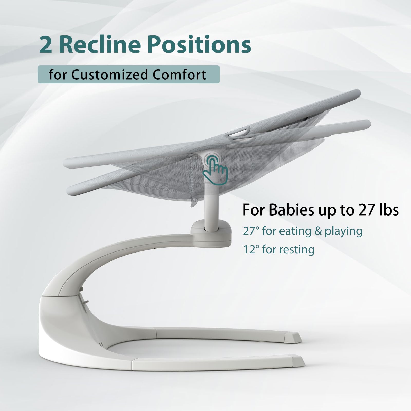 Obee Odee Baby Swing for Infants - 5 Speed Adjustable, 12 Soothing Lullabies, 360° Rotating Seat - Portable Infant Swing with Adapter & Battery Power (White Hoop Design) - Perfect for Nursery, Living Room & Outdoor Use