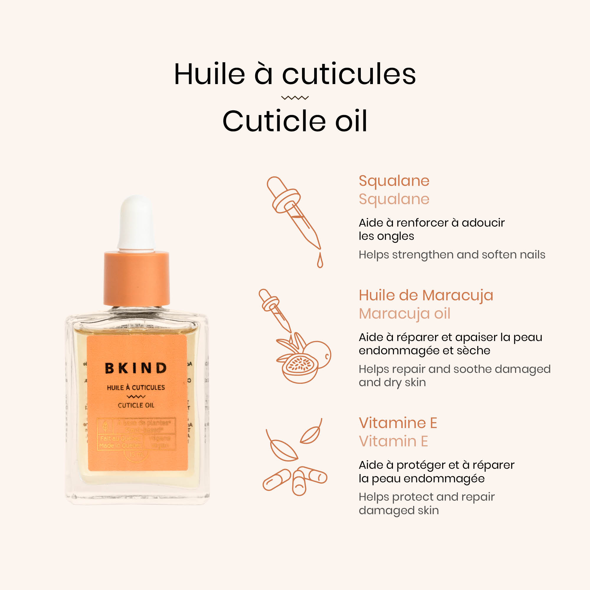 Premium Cuticle Oil with Vitamin E & Squalane - Nourishing Nail Treatment for Dry, Damaged Cuticles - Perfect for Manicures, Pedicures & At-Home Nail Care