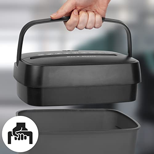 Duronic PS285 Mini Cross Cut Paper Shredder - 3 Sheet Capacity Home & Office Document Shredder for Enhanced Privacy & Security | Perfect for Personal Data Protection, Financial Records & Confidential Files