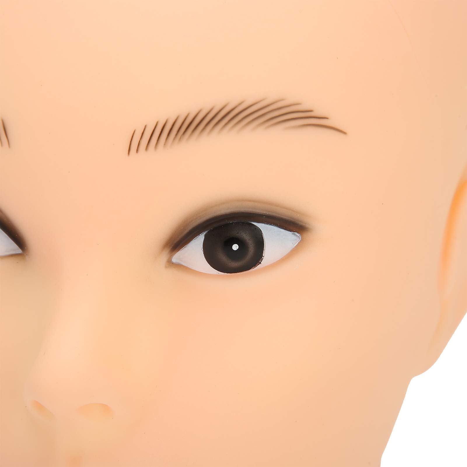Professional Jonlaki Bald Mannequin Head for Makeup Training - Wig, Hat & Eyeglasses Display Head with Removable Makeup - Perfect for Salon, Barber & Cosmetology School Practice