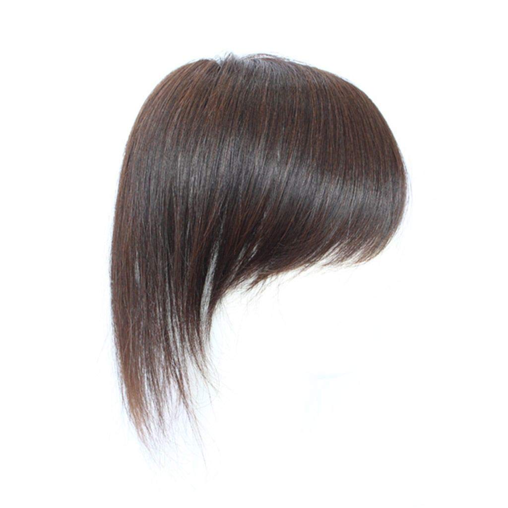 Clip On Mono Human Hair Topper with Bangs - 16