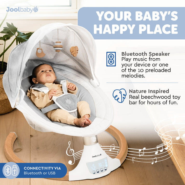 Jool Baby Nova Nature Baby Swing - Gentle Infant Swing for Newborns & Toddlers - Perfect for Nursery, Playroom & Outdoor Use