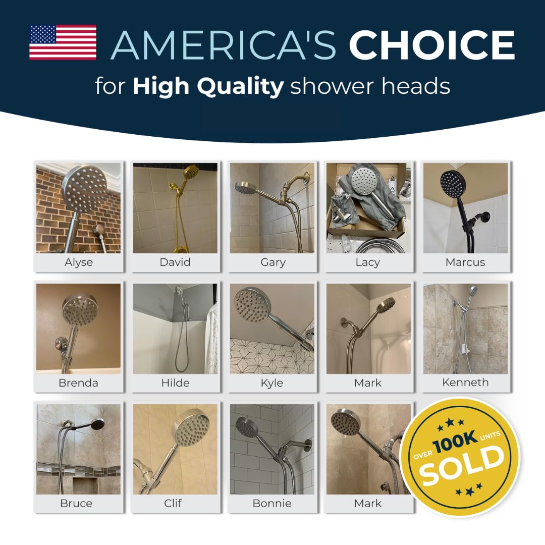 Premium All-Metal Handheld Shower Head Set with 2.5 GPM Showerhead, 72