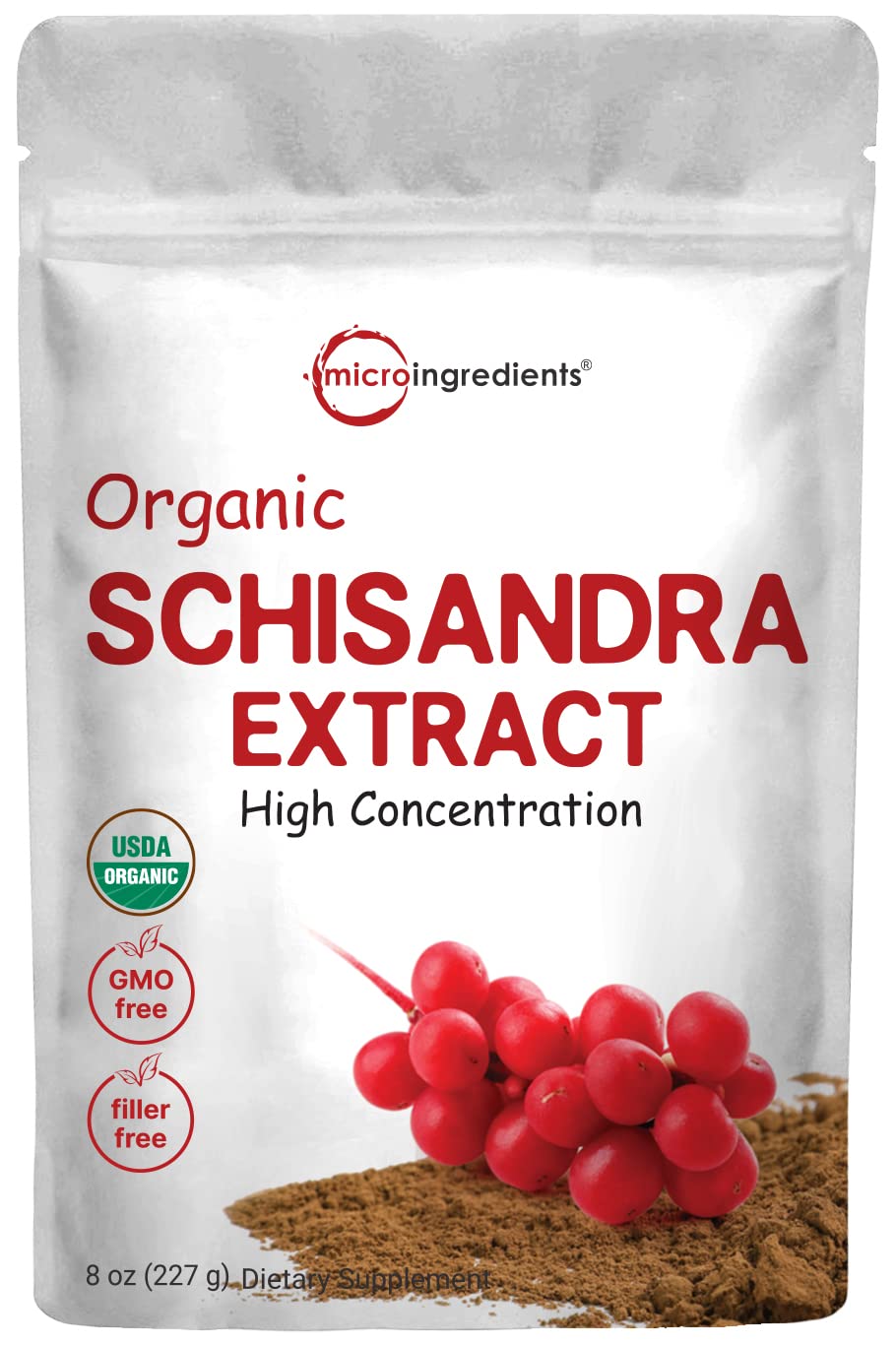 Organic Schisandra Extract Powder - 8oz Pure Adaptogen Supplement for Liver Detox & Brain Health | Non-GMO, Filler-Free | Boost Energy & Focus for Workouts, Study & Stress Relief