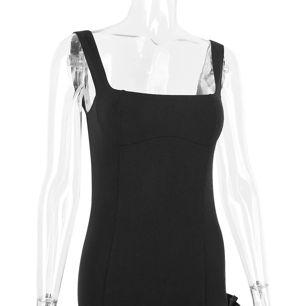 Elegant Black Sexy Mini Dress for Women - Spaghetti Strap Backless Bodycon Sundress for Club, Party & Summer Outfits | Perfect for Night Out, Beach Vacation & Date Night