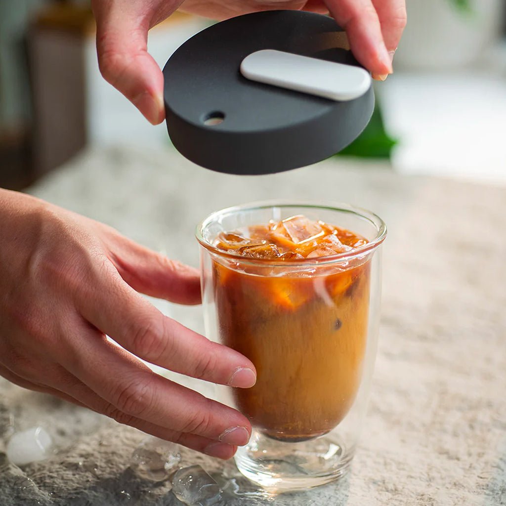 Loveramics Nomad 250ml Clear Glass Reusable Coffee Cup - Eco-Friendly Travel Mug for Hot & Cold Drinks, Perfect for Home, Office, Camping and Outdoor Use