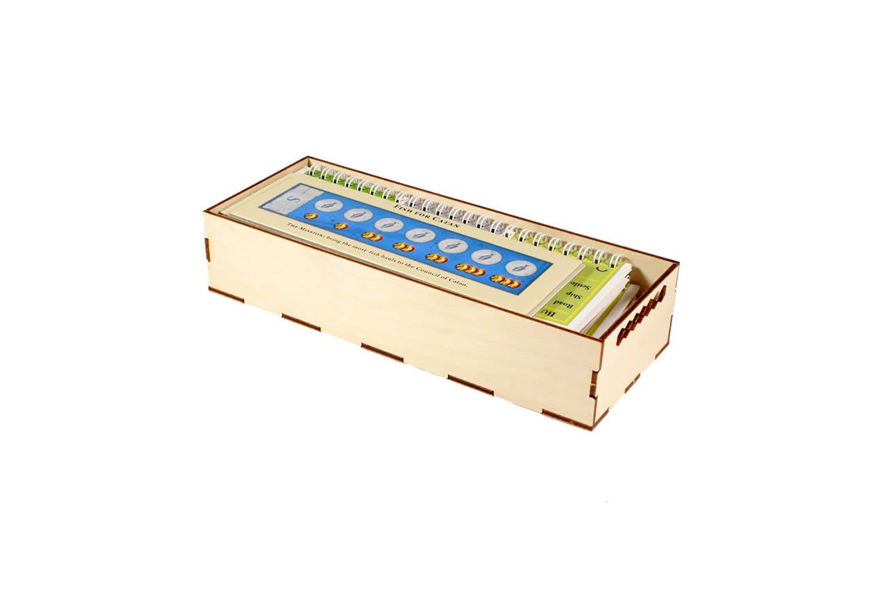 Premium Wooden Game Organizer for Catan: Cities & Knights & Explorers & Pirates Expansions - Multi-Tray Storage Box | Perfect for Board Game Nights & Organized Game Storage